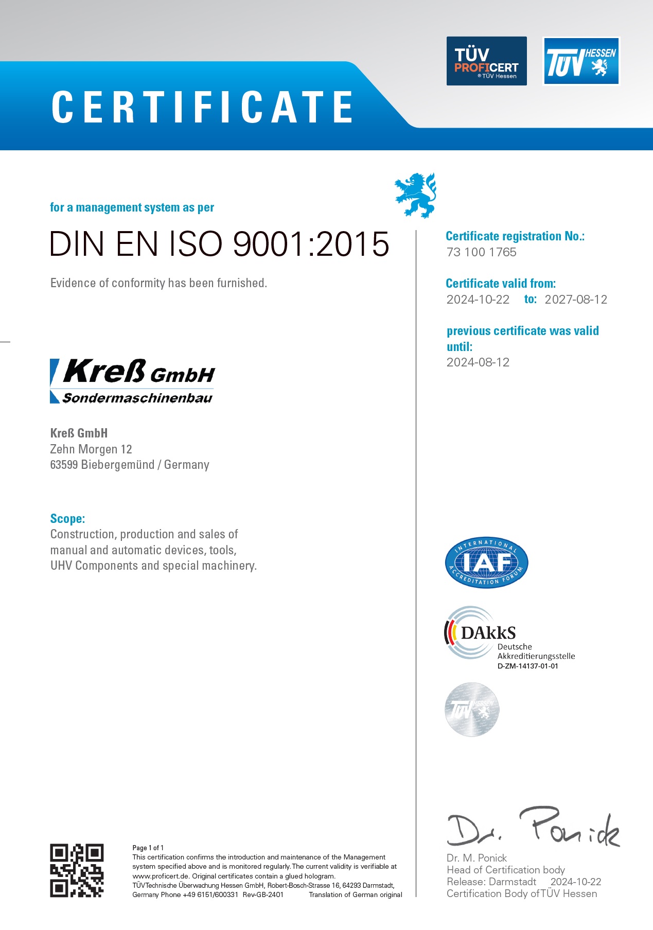 DIN EN ISO 9001:2015