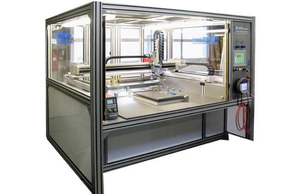 Handling system with adhesive dispensing unit for bonding films