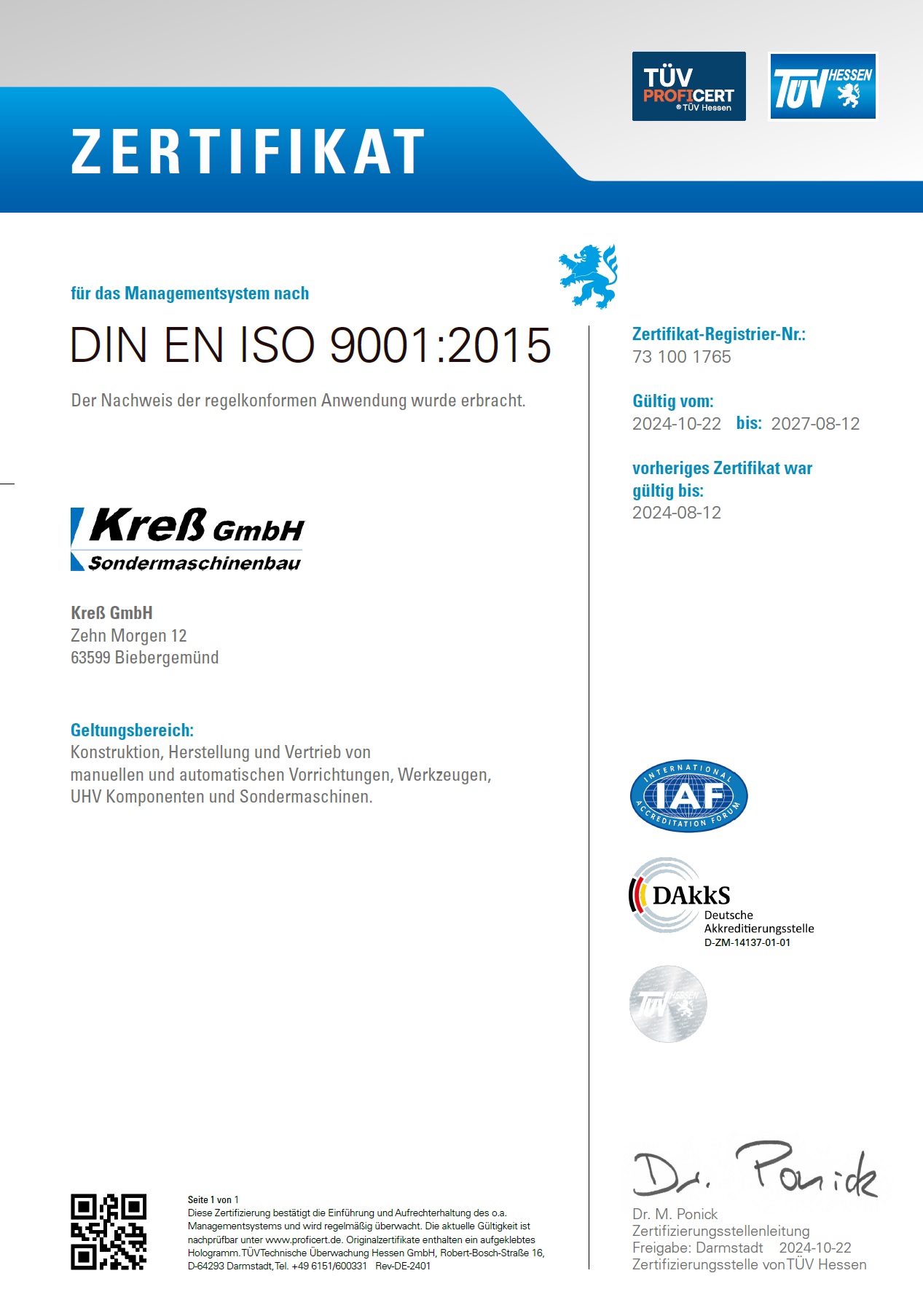 DIN EN ISO 9001:2015